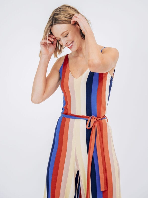 Mademoiselle YéYé Jersey Träger Jumpsuit mit weitem Bein aus EcoVero by Lenzing Preisnachlass
