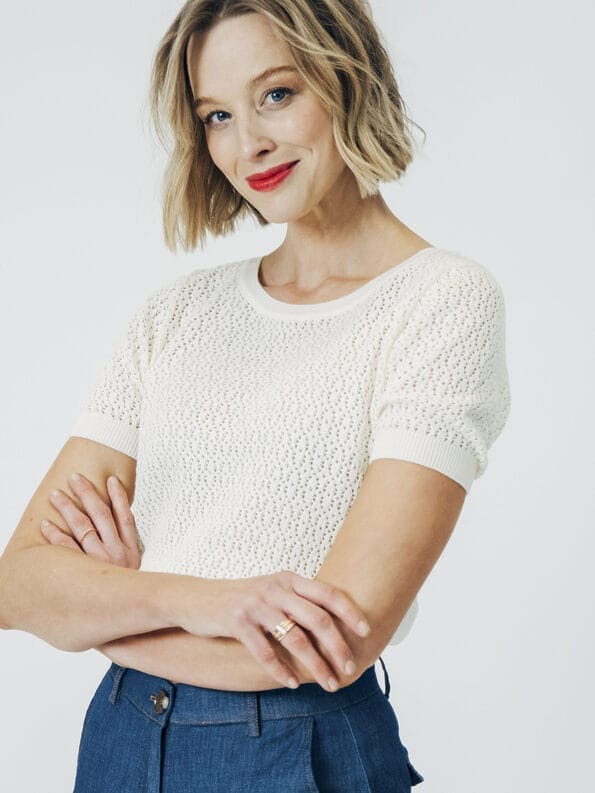 Mademoiselle YéYé Ajour Stricktop aus Bio-Baumwolle Online Outlet