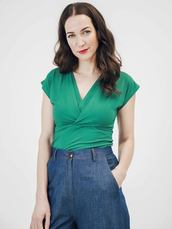 Mademoiselle YéYé Jersey Top mit tiefem Ausschnitt aus Tencel by Lenzing Tägliche Deals