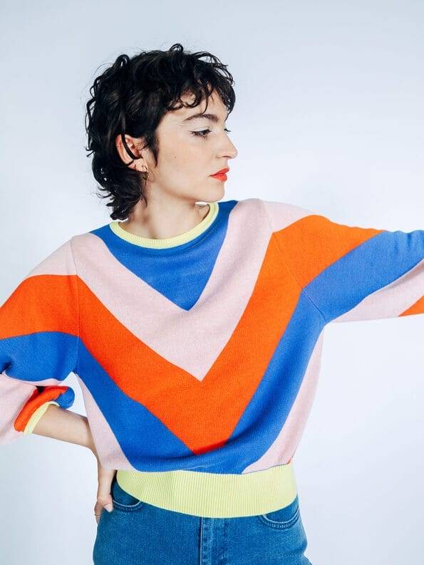 Mademoiselle YéYé Strickpullover mit Ballonärmeln aus Bio-Baumwolle VIP-Rabatte