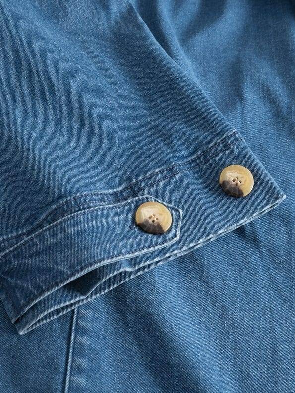 Mademoiselle YéYé Jeans Kurzmantel im Trenchstil mit weiten Ärmeln aus Bio-Baumwolle Tiefpreis