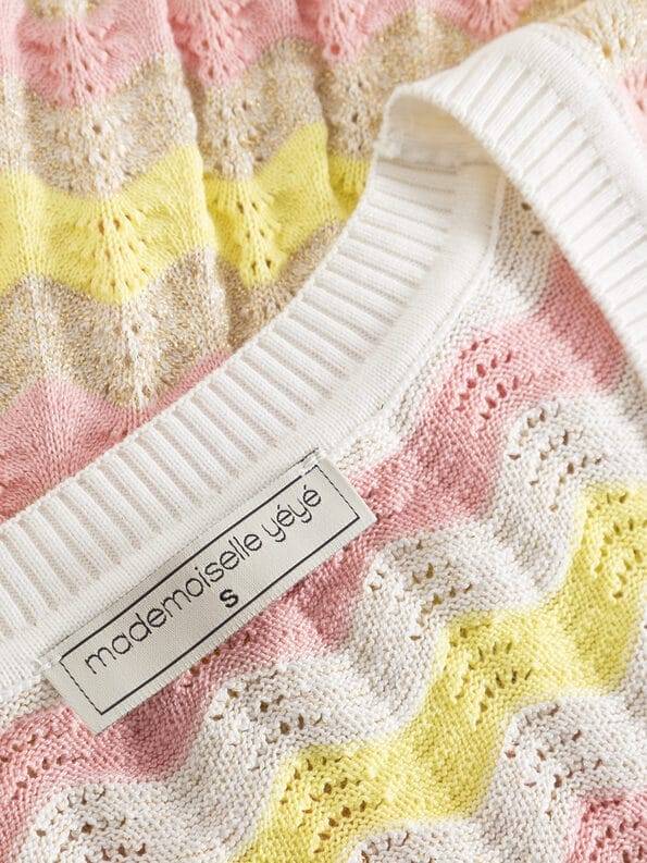 Mademoiselle YéYé Ajour Stricktop aus Bio-Baumwolle mit Lurex Super Sparpreis