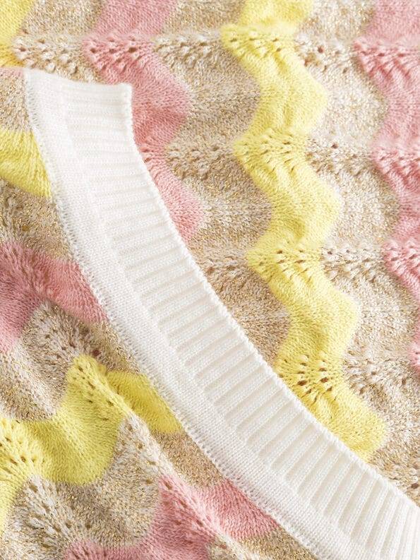 Mademoiselle YéYé Ajour Stricktop aus Bio-Baumwolle mit Lurex Super Sparpreis