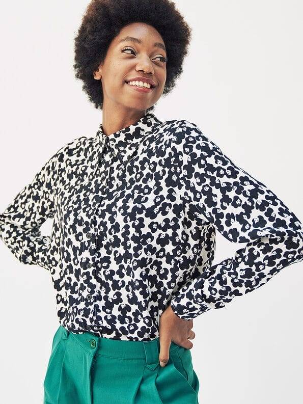 Mademoiselle YéYé Crepe Hemdbluse mit langem Kragen aus Ecovero by Lenzing Outlet
