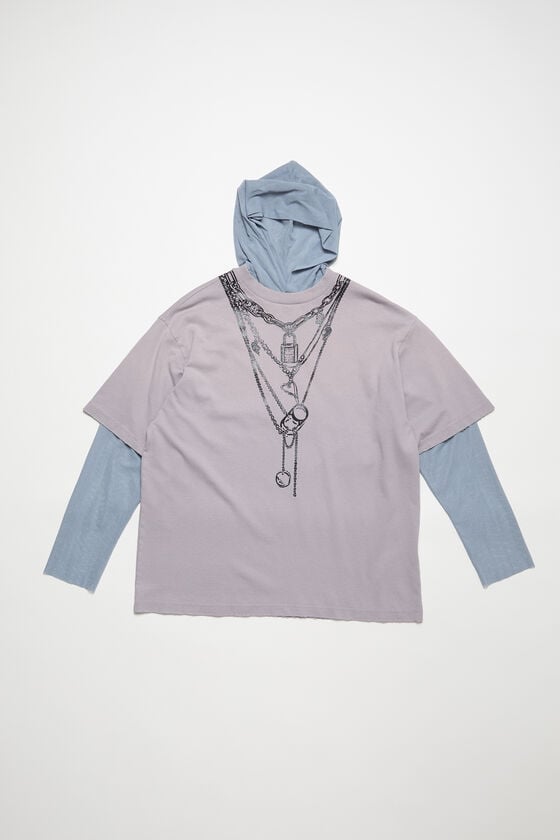 Acne Studios T-Shirt aus mehrlagigem Netzstoff Saisonale Angebote