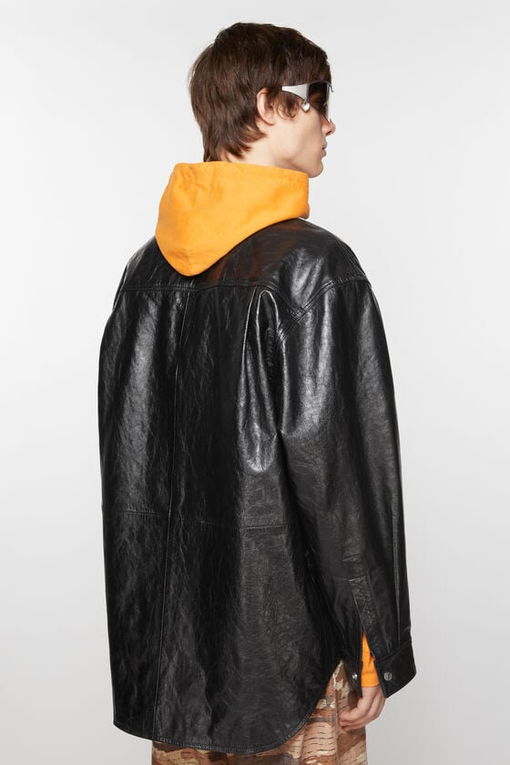 Acne Studios Hemdjacke aus Leder Fabrikpreis