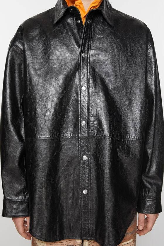 Acne Studios Hemdjacke aus Leder Fabrikpreis