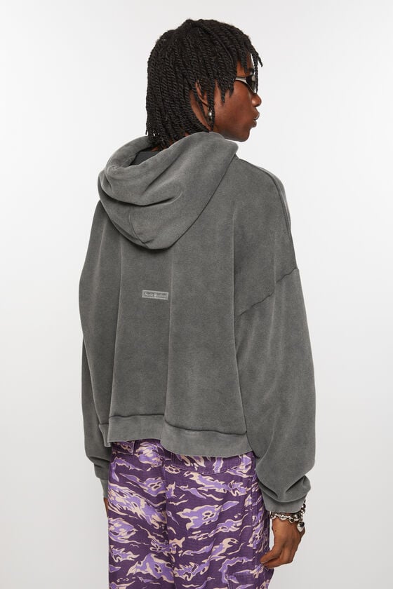 Acne Studios Sweatshirt mit Kapuze und Logoaufnäher Saisonschlussverkauf