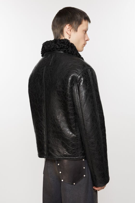 Acne Studios Lederjacke mit Shearling Osterangebot