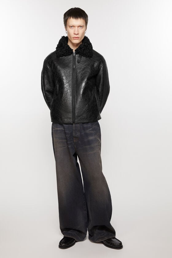 Acne Studios Lederjacke mit Shearling Osterangebot