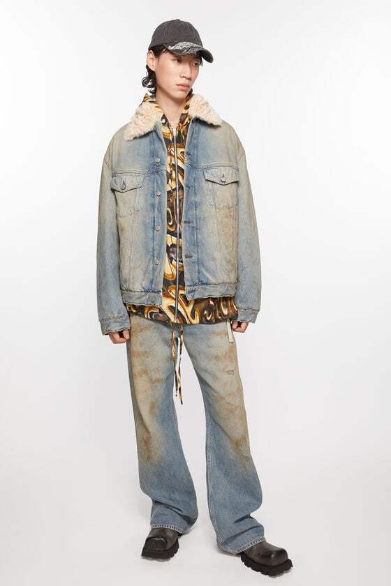 Acne Studios Jacke mit Jeanspelzbesatz - Oversize-Passform Heißer Verkauf