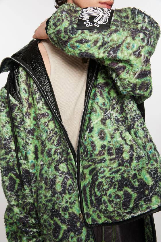Acne Studios Bedruckte Fleece-Kapuzenjacke Saisonale Angebote