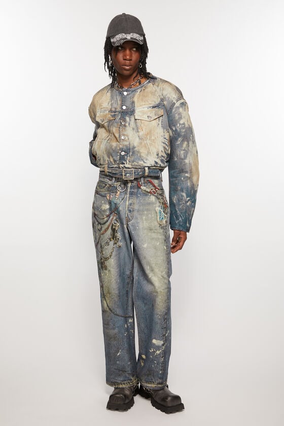 Acne Studios Gecroppte Denimjacke Tiefpreis