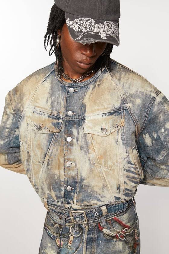 Acne Studios Gecroppte Denimjacke Tiefpreis
