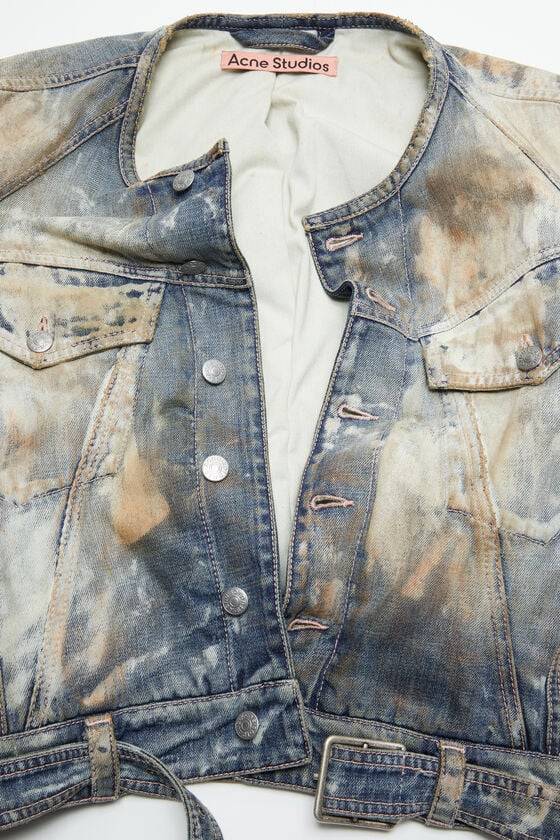 Acne Studios Gecroppte Denimjacke Tiefpreis