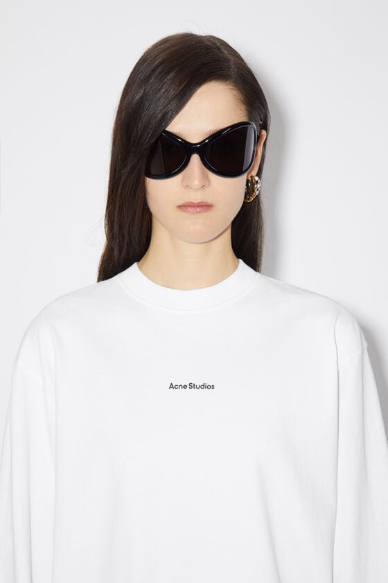 Acne Studios Langärmliges Logo-T-Shirt Tiefpreis