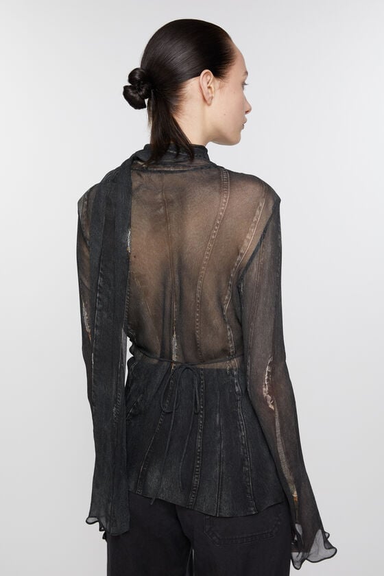 Acne Studios Bluse aus Crêpe mit Schal Letzte 2 Tage