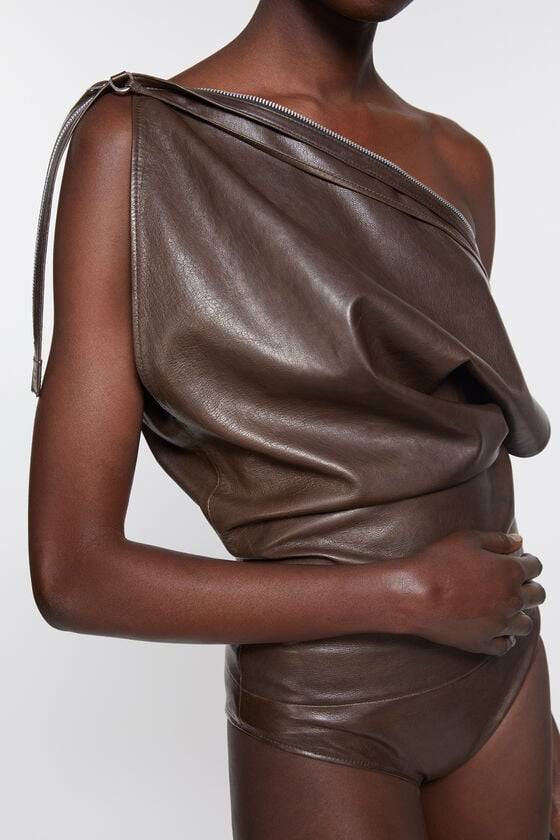 Acne Studios Bodysuit aus Leder Laufsteg-Show Super Rabatt
