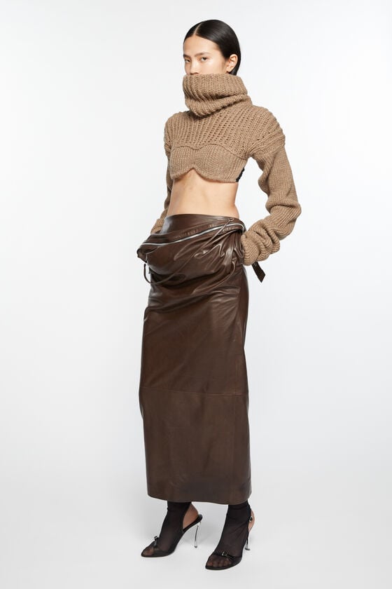 Acne Studios Leather zipper tape skirt Laufsteg-Show Exklusive Angebote