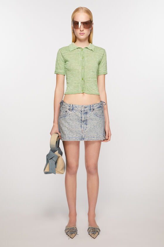 Acne Studios Denim-Minirock mit Monogramm Räumungsverkauf