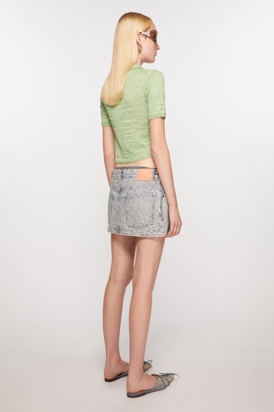 Acne Studios Denim-Minirock mit Monogramm Räumungsverkauf