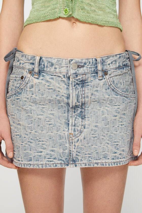 Acne Studios Denim-Minirock mit Monogramm Räumungsverkauf