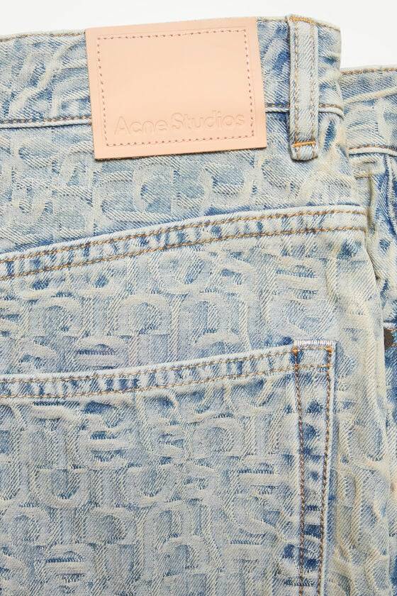 Acne Studios Denim-Minirock mit Monogramm Räumungsverkauf