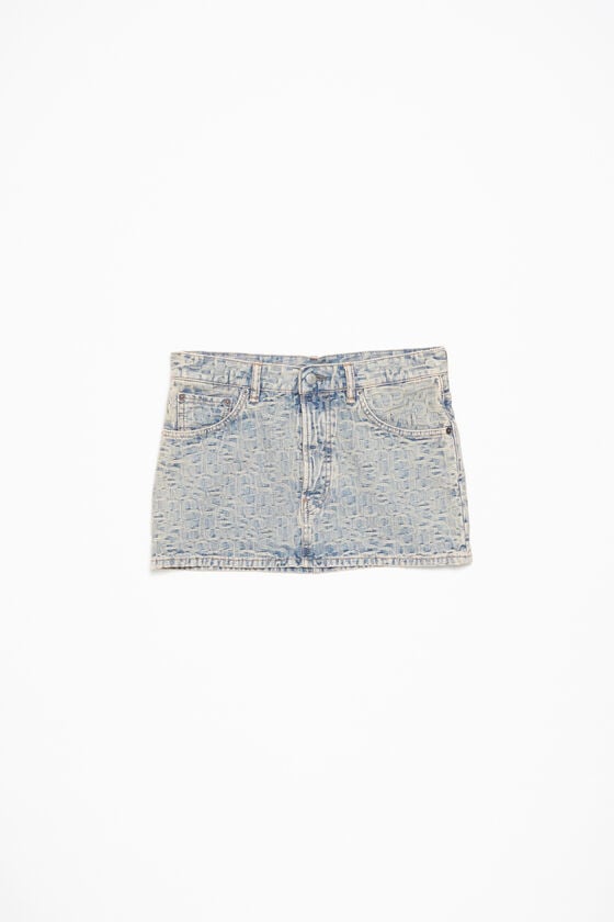 Acne Studios Denim-Minirock mit Monogramm Räumungsverkauf