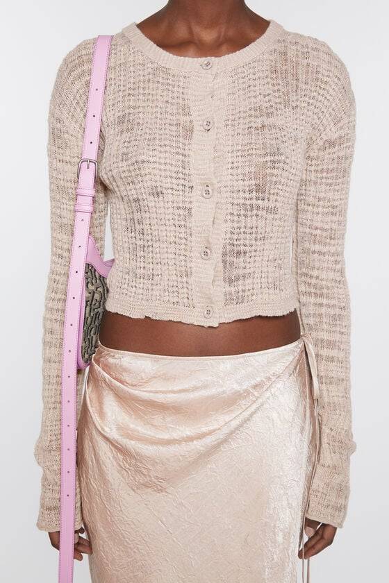 Acne Studios Strickjacke aus breitem Rippstrick Jubiläumsangebot