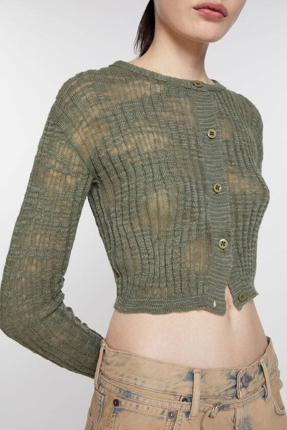 Acne Studios Strickjacke aus breitem Rippstrick Lagerräumung