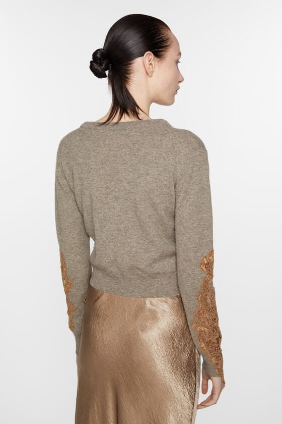 Acne Studios Wollpullover mit Spitzenbesatz Neueste Mode