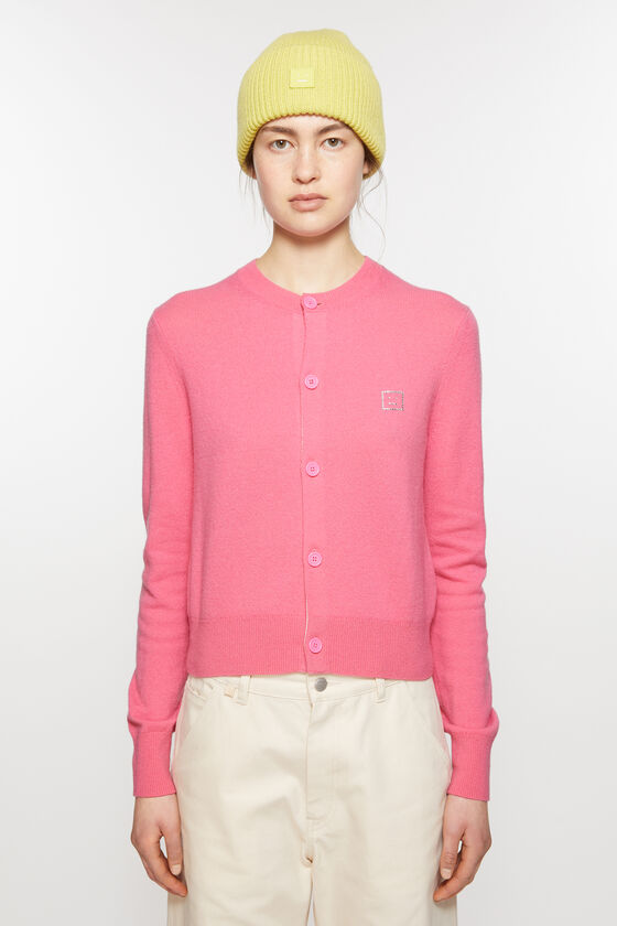 Acne Studios Verzierte Face-Logo-Strickjacke Räumungsverkauf