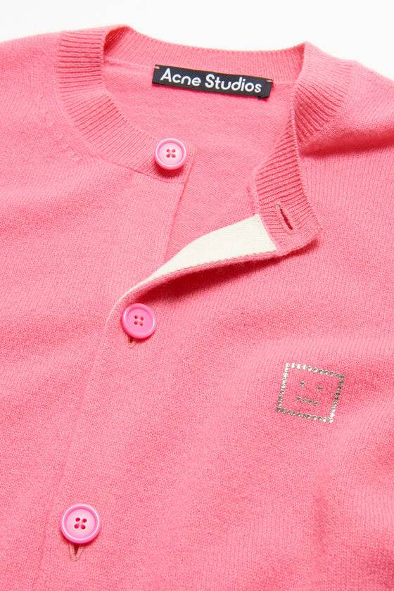 Acne Studios Verzierte Face-Logo-Strickjacke Räumungsverkauf