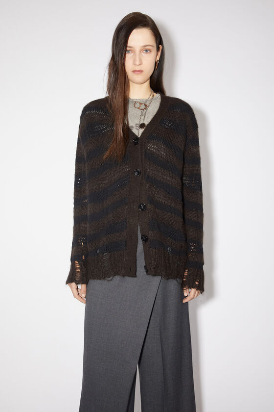 Acne Studios Gestreifter Cardigan im Used-Look Bis zu 60% Rabatt