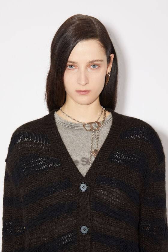 Acne Studios Gestreifter Cardigan im Used-Look Bis zu 60% Rabatt