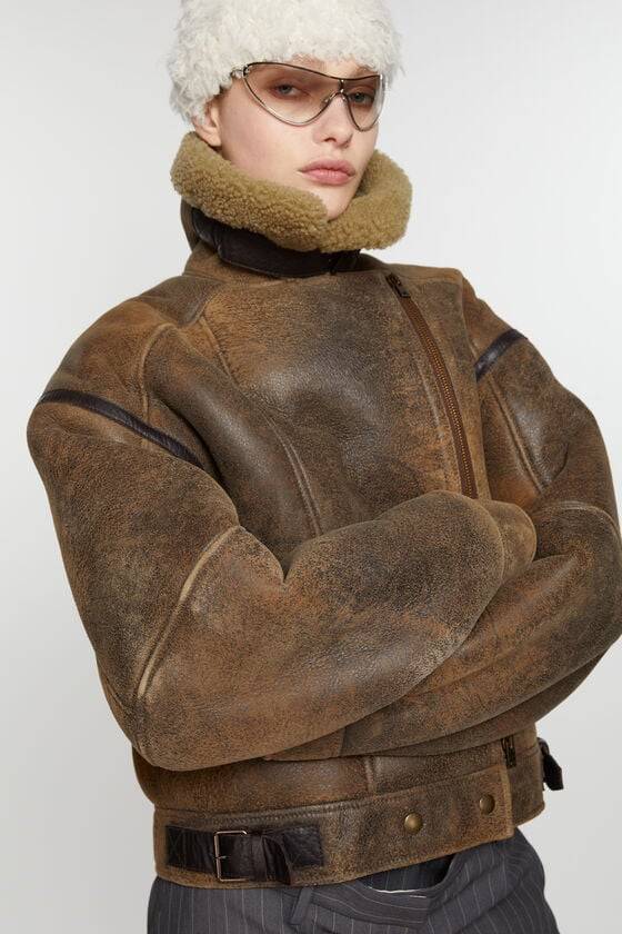 Acne Studios Lederjacke mit Shearling Begrenzt auf 3 Tage