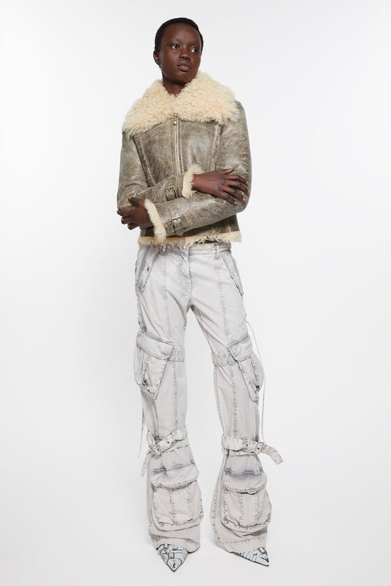 Acne Studios Lederjacke mit Shearling Rabatte dieses Monats