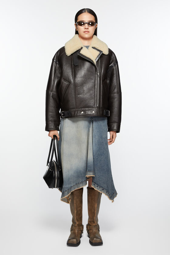 Acne Studios Lederjacke mit Shearling Blitzverkäufe