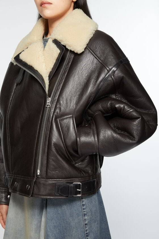 Acne Studios Lederjacke mit Shearling Blitzverkäufe