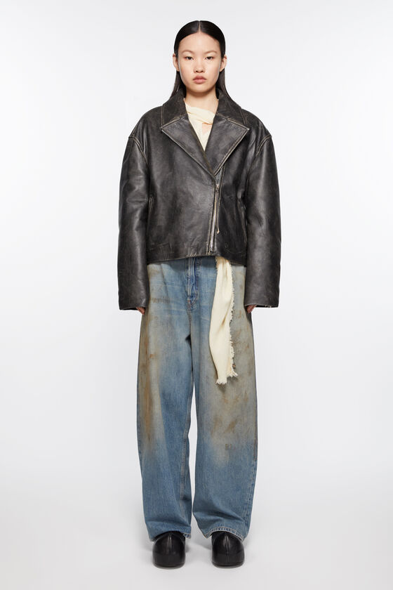 Acne Studios Bikerjacke aus geschliffenem Leder Exklusivangebot