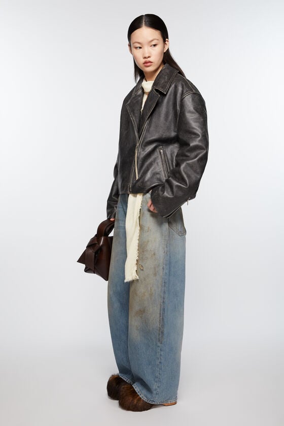 Acne Studios Bikerjacke aus geschliffenem Leder Exklusivangebot