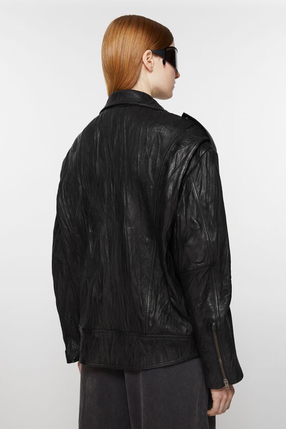 Acne Studios Bikerjacke aus zerknittertem Leder Weihnachtsangebot