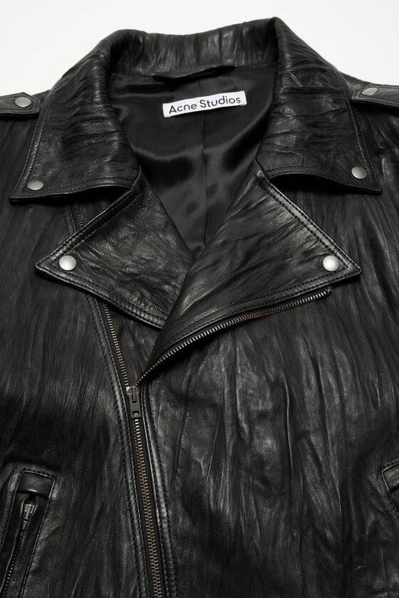 Acne Studios Bikerjacke aus zerknittertem Leder Weihnachtsangebot