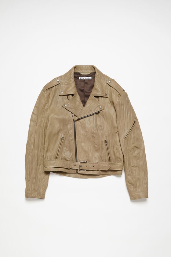 Acne Studios Bikerjacke aus zerknittertem Leder Osterangebot