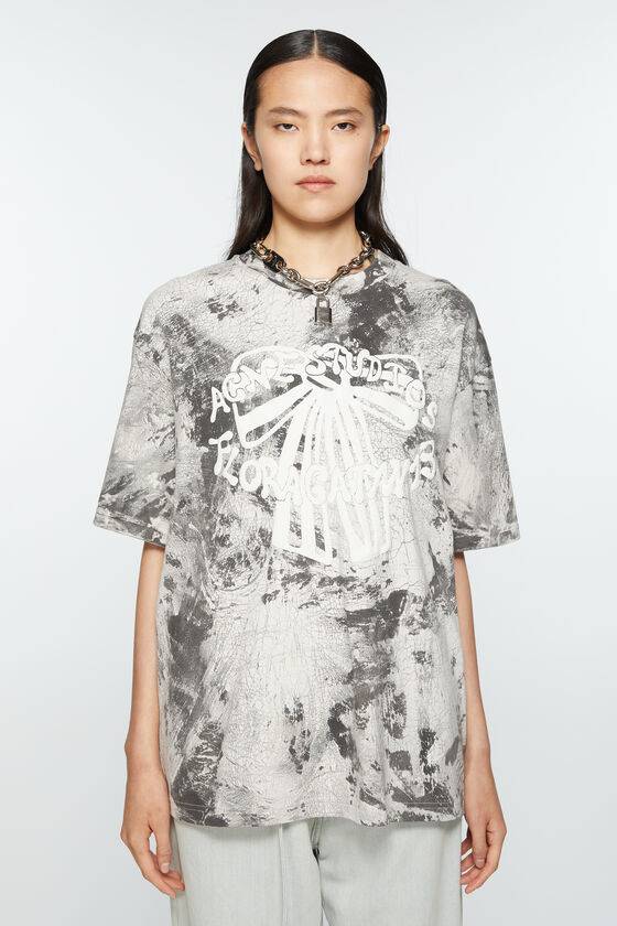 Acne Studios T-Shirt mit Gipsaufdruck Tägliche Deals