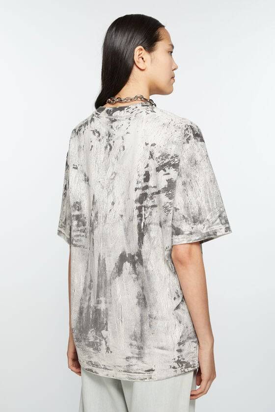 Acne Studios T-Shirt mit Gipsaufdruck Tägliche Deals