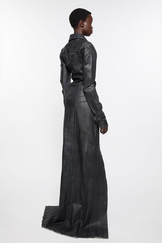 Acne Studios Kleid aus beschichtetem Denim Laufsteg-Show Bis zu 55% Rabatt