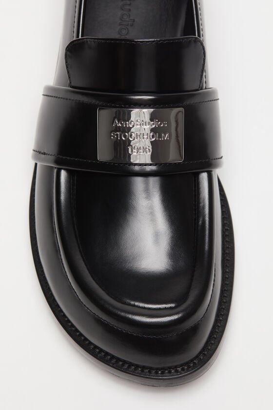 Acne Studios Slipper aus gebürstetem Leder Verkauf
