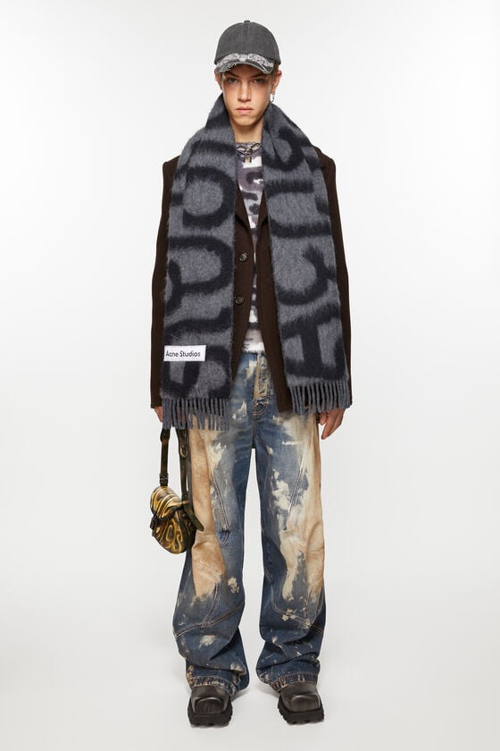 Acne Studios Scarf wool alpaca logo Angebote