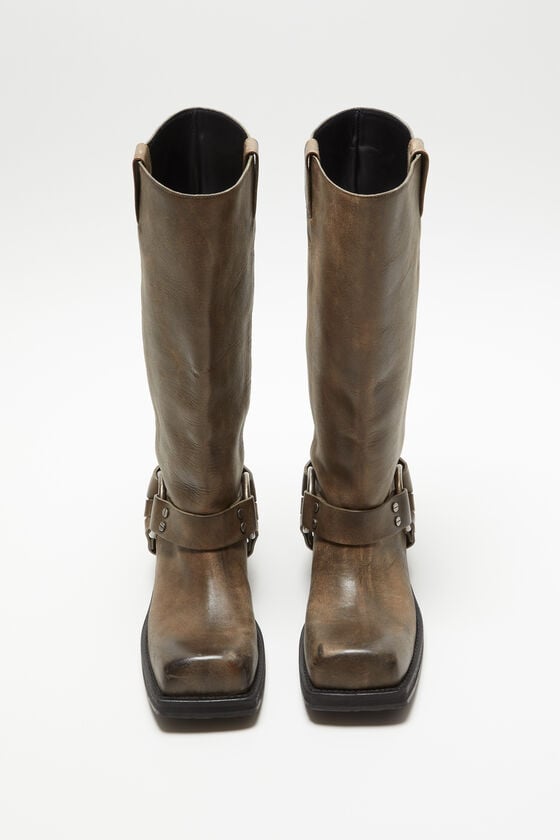 Acne Studios Lederstiefel mit Schnalle Fabrikpreis